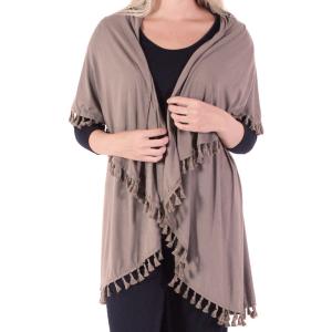 511 - Tasseled Vests Taupe* - One Size Fits Most