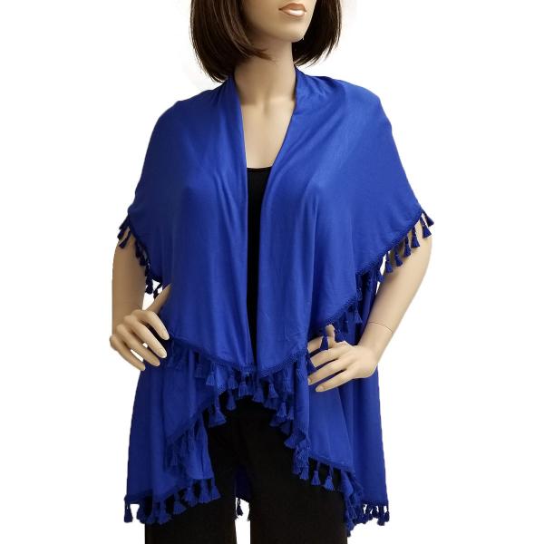 Wholesale 511 - Tasseled Vests Royal Blue - One Size Fits Most