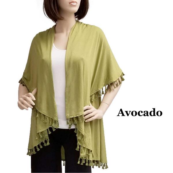 Wholesale 511 - Tasseled Vests Avocado - One Size Fits Most