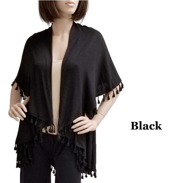 Wholesale 511 - Tasseled Vests Black - One Size Fits Most