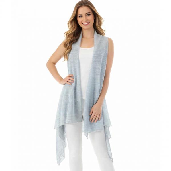 wholesale 8911 - Metallic Ombre Pleated Vests Blue Ombre - 