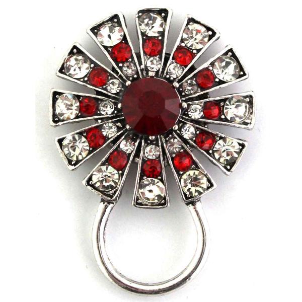 wholesale 2895 - Magnetic Eyeglass Holder Brooch 408 Red-Clear - 
