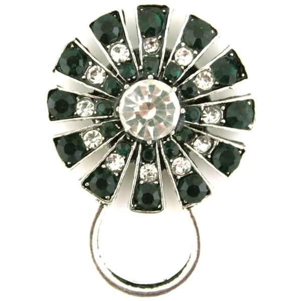 wholesale 2895 - Magnetic Eyeglass Holder Brooch 408 Clear-Emerald - 