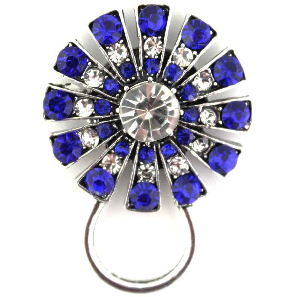 wholesale 2895 - Magnetic Eyeglass Holder Brooch 408 Clear-Sapphire - 