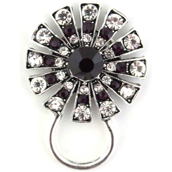 wholesale 2895 - Magnetic Eyeglass Holder Brooch 408 Amethyst-Clear (MB) - 