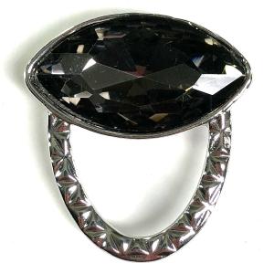 2895 - Magnetic Eyeglass Holder Oval Crystal - Black - 