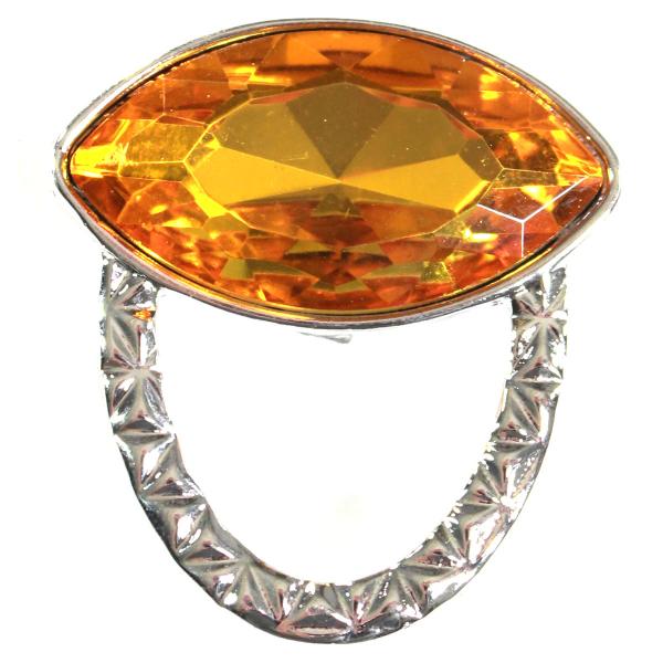 wholesale 2895 - Magnetic Eyeglass Holder Brooch Oval Crystal - Topaz MB - 