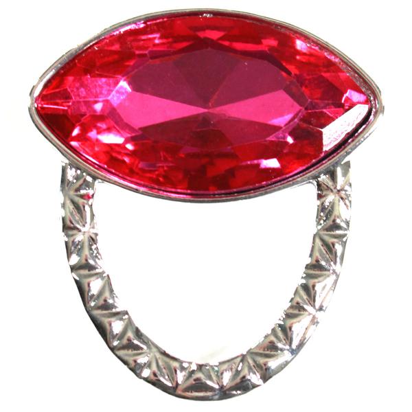 wholesale 2895 - Magnetic Eyeglass Holder Brooch Oval Crystal - Magenta MB - 