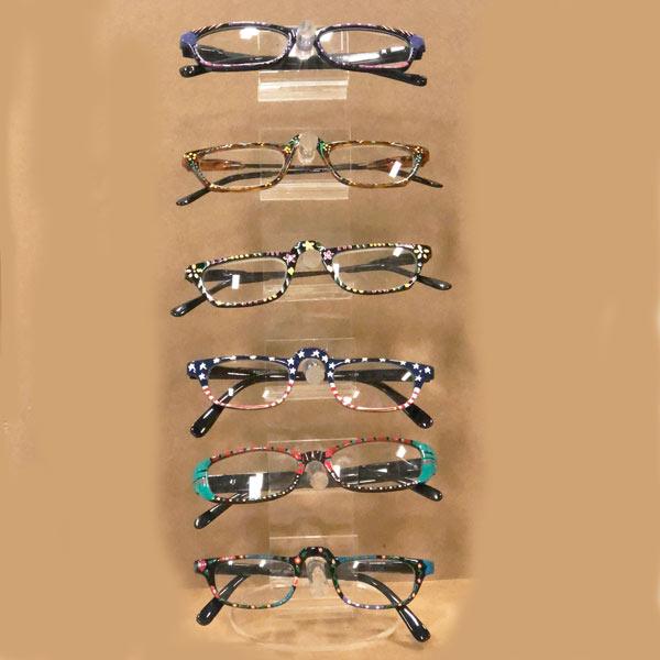 wholesale Hand Painted Reading Glasses Countertop Slantback Eyeglass Display  - 