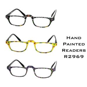 Wholesale Hand Painted Reading Glasses #2969 Hand Painted 12 Pack - 