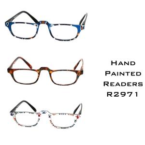 Wholesale Hand Painted Reading Glasses #2971 Hand Painted 12 Pack - 