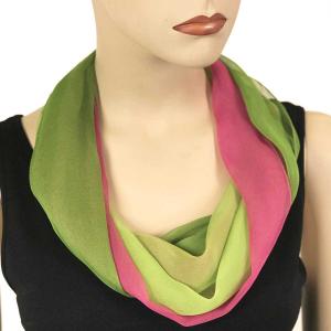 2901 - Magnetic Clasp Silky Dress Scarves 106MML - Magenta-Mauve-Lime Tri-Color<br>
Magnetic Clasp Silky Dress Scarf - 