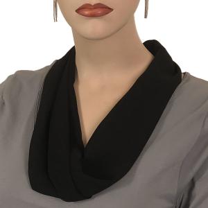 2901 - Magnetic Clasp Silky Dress Scarves SBK - Solid Black<br>
Magnetic Clasp Silky Dress Scarf - 