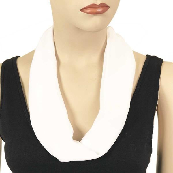 2901 - Magnetic Clasp Silky Dress Scarves SWH - Solid White<br>
Magnetic Clasp Silky Dress Scarf - 
