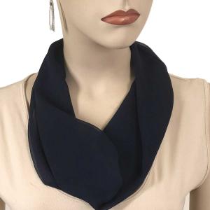2901 - Magnetic Clasp Silky Dress Scarves SNV - Solid Navy<br>
Magnetic Clasp Silky Dress Scarf - 