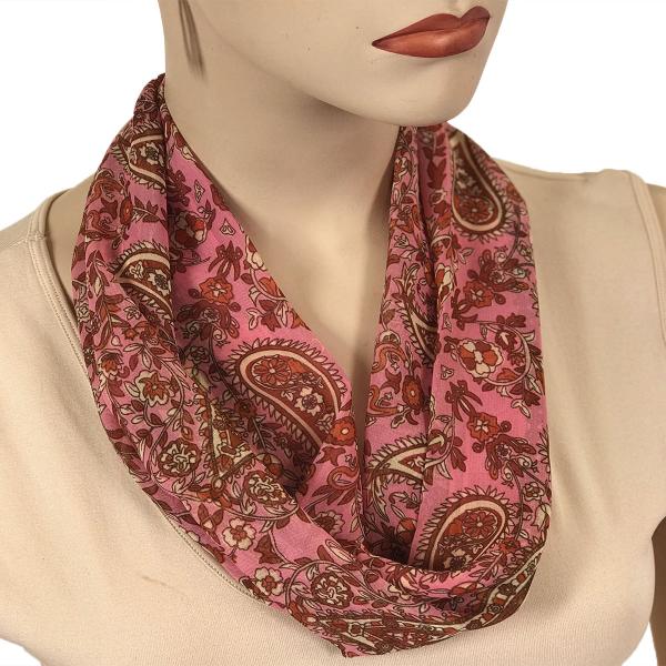 2901 - Magnetic Clasp Silky Dress Scarves 105PK - Pink Paisley<br>
Magnetic Clasp Silky Dress Scarf - 