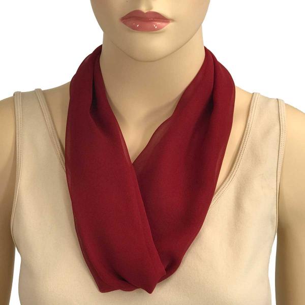 2901 - Magnetic Clasp Silky Dress Scarves SBU<br>Solid Burgundy<br>Bronze Magnet<br>Silky Dress Scarves with Magnetic Clasp 2901 - 