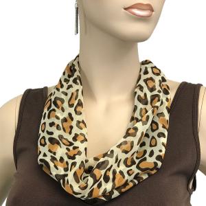 2901 - Magnetic Clasp Silky Dress Scarves 104BR - Brown Cheetah<br>
Magnetic Clasp Silky Dress Scarf - 