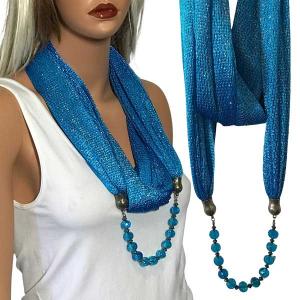 2903 - Metallic Scarf w/Jewelry Fishnet - Blue (#10) - 