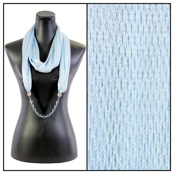 Wholesale 2903 - Metallic Scarf w/Jewelry Fishnet - Light Blue (#24) - 