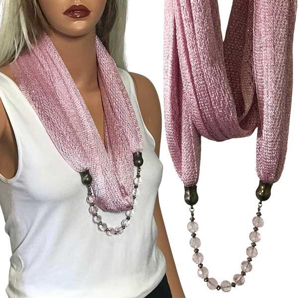 Wholesale 2904 - Metallic Jewelry Scarves Fishnet - Light Pink (#7) - 