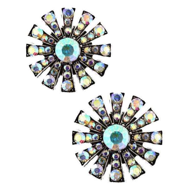 2907 Starburst Magnetic Brooches - Double Sided 408 AB (Double Sided) - 