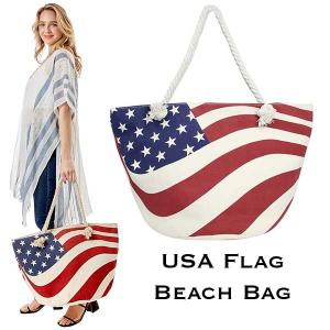 2917 - Rope Handle Tote Bags 092 - USA Flag Print - 23