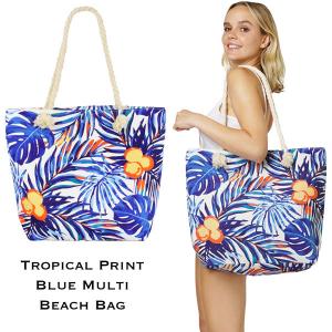 2917 - Rope Handle Tote Bags 10598 - Blue Multi<br>
Summer Beach Tote

 - 