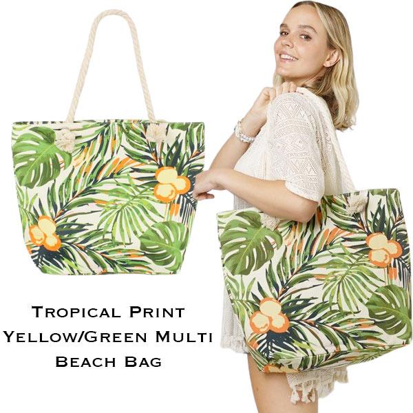 2917 - Rope Handle Tote Bags 10598 - Yellow/Green Multi<br>
Summer Beach Tote

 - 