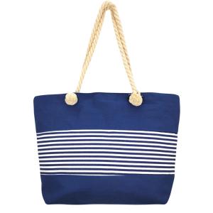 Wholesale  2065 - Navy Stripes<br>
Summer Tote Bag
 - 