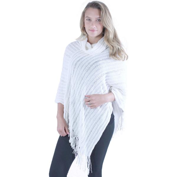 wholesale 9153 - Deco Sequined Knit Ponchos Ivory - 