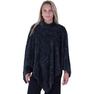 Winter Ponchos - Faux Fur Designs 2970 Rippled Faux Fur 8660 - Grey - 