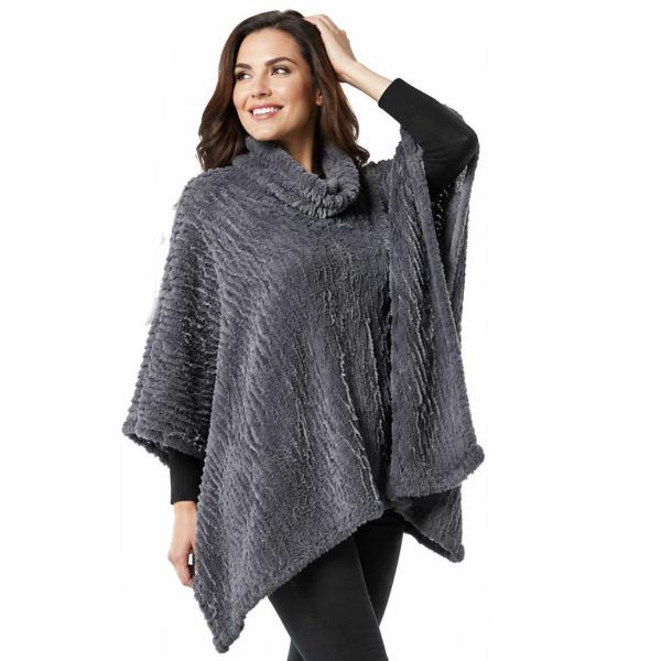 wholesale Winter Ponchos - Faux Fur Designs 2970 Rippled Faux Fur 8660 - Grey - 