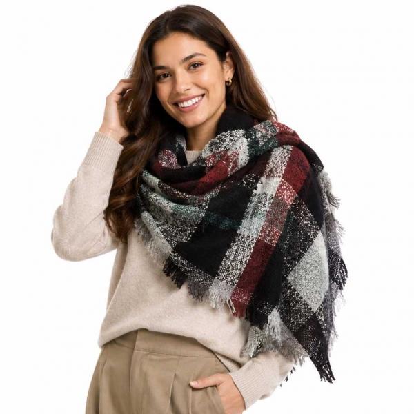 wholesale 2991 - Blanket Style Squares 620 - Black Multi (MB) - 52
