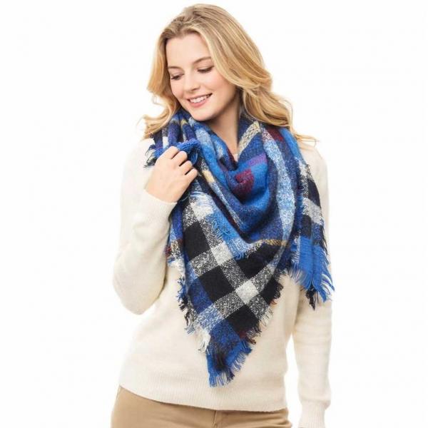 wholesale 2991 - Blanket Style Squares 620 - Blue Multi - 52