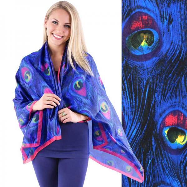 wholesale 2995 - Boutique Charmeuse Shawls #36 Peacock Feathers Blue - 