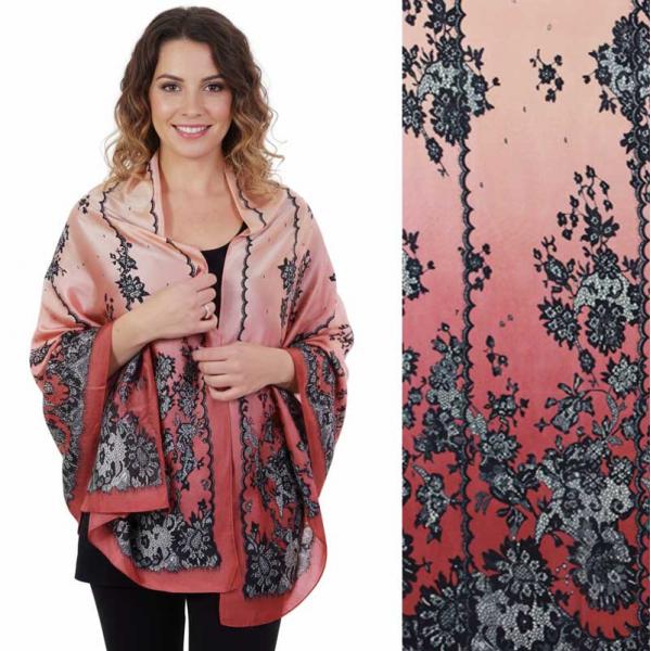 wholesale 2995 - Boutique Charmeuse Shawls #52 Victorian Coral - 