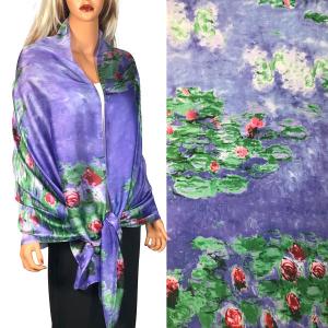 Wholesale  #58 Water Lilles<br>
Boutique Charmeuse Shawl - 