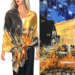 Wholesale  #55 Cafe Terrace at Night<br>
Boutique Charmeuse Shawl - 