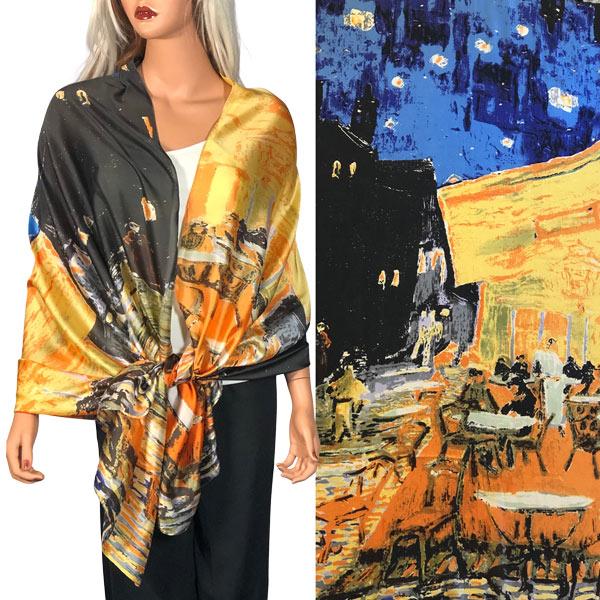 2995 - Boutique Charmeuse Shawls #55 Cafe Terrace at Night<br>
Boutique Charmeuse Shawl - 