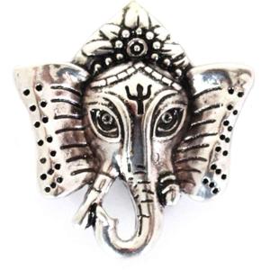 2997 - Artful Design Magnetic Brooches 531 Silver Ganesha Elephant - 1.75