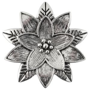 2997 - Artful Design Magnetic Brooches 542 Silver Flower Design  - 1.75