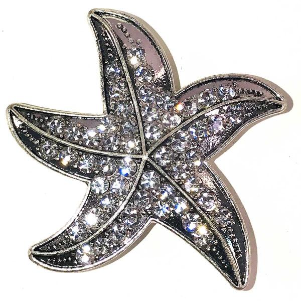 2997 - Artful Design Magnetic Brooches 544 Silver Starfish - 2.5 In. Diameter