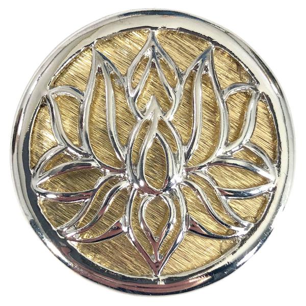 2997 - Artful Design Magnetic Brooches 567 Silver-Gold Lotus Flower - 1.65