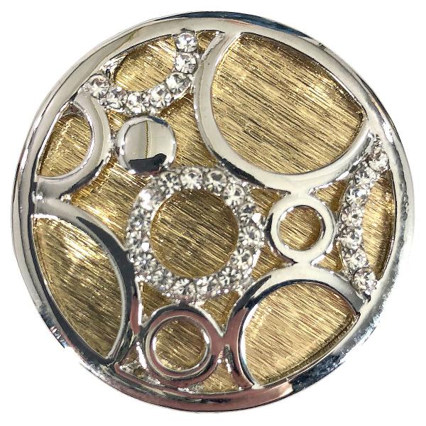 2997 - Artful Design Magnetic Brooches 568 Silver-Gold Multi Circles - 