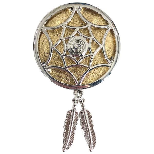 2997 - Artful Design Magnetic Brooches 572 Silver-Gold Dreamcatcher - 