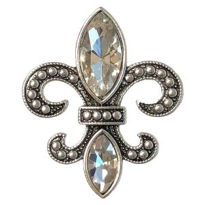2997/T - Artful Design Magnetic Brooches 574 Silver Fleur-de-Lis  MB - 2.25