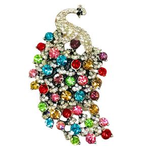 2997 - Artful Design Magnetic Brooches 003 Multi Colored Peacock MB - 