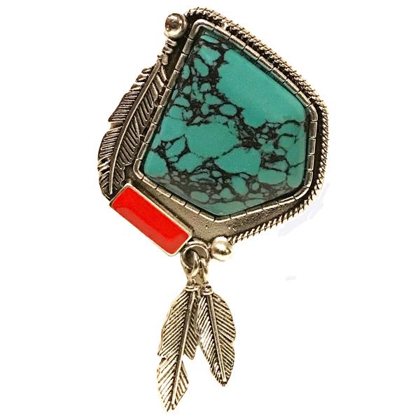 wholesale 2997 - Artful Design Magnetic Brooches AD-004 - Turquoise Dream Catcher<br>
Artful Design Magnetic Brooch - 2