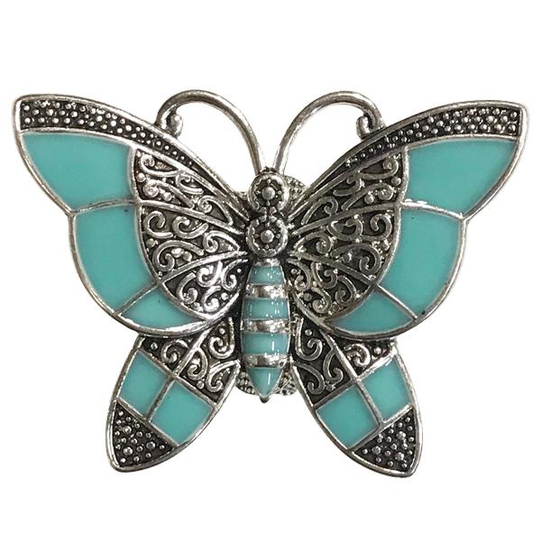 wholesale 2997 - Artful Design Magnetic Brooches AD-008 - Turquoise Butterfly <br>
Artful Design Magnetic Brooch - 2.25
